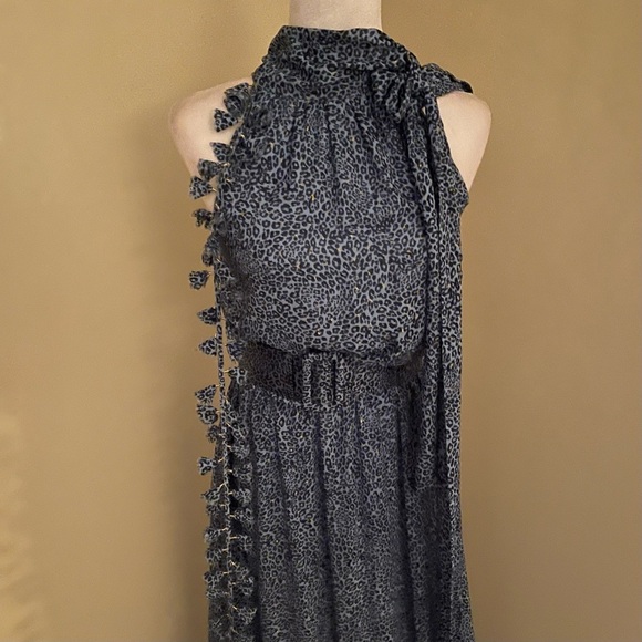 Sachin & Babi Cheetah Sky Blue Midnight Maxi Dress - Picture 4 of 16